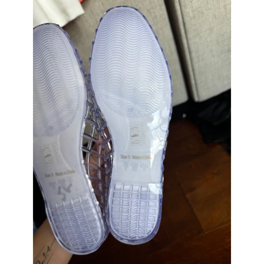 Dolce Vita Cici Jelly Flats Clear Lattice Woven Pointed Toe Shoes 9